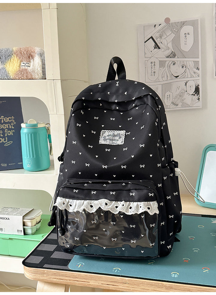 Cute Bow-Embellished Casual Backpack Stornfield