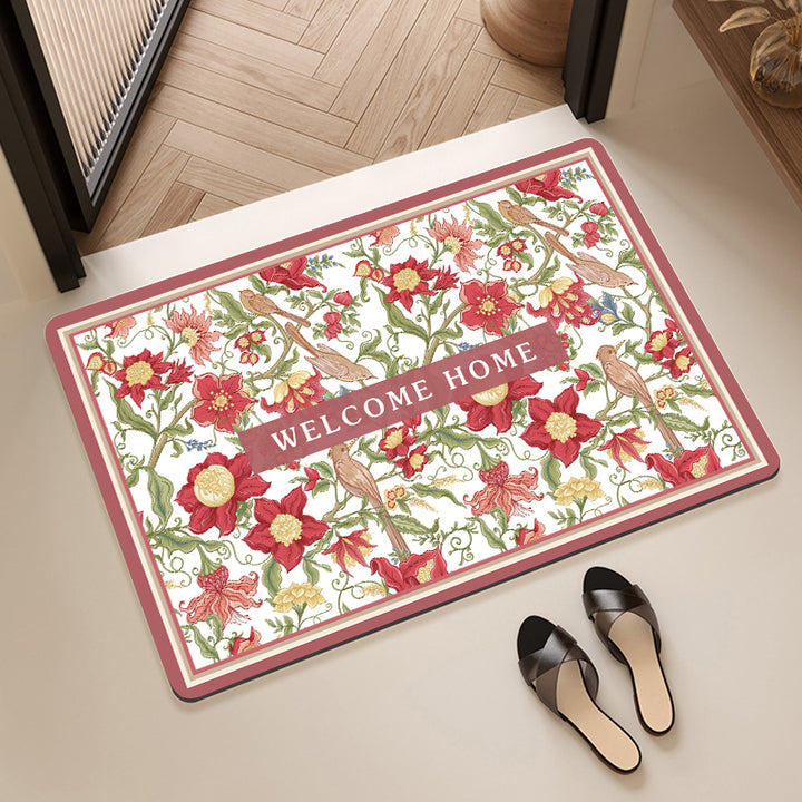 Stylish Floral Patterned Comfort Bath Mat Stornfield