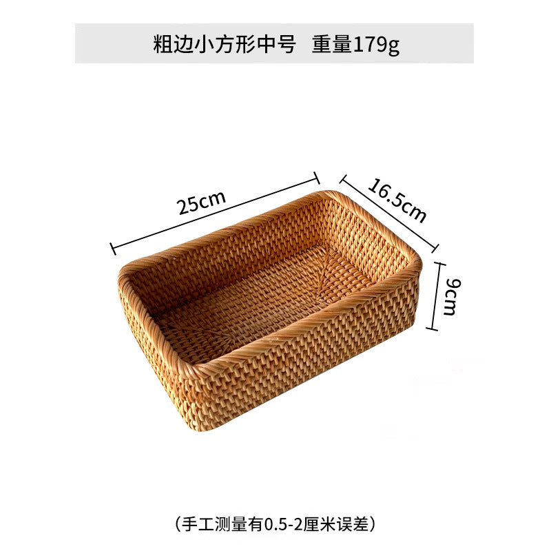 Women rectangular storage basket made of handwoven natural material Stornfield