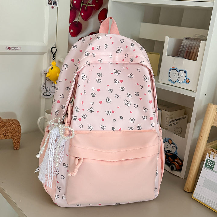 Stylish Heart-Printed Backpack Stornfield