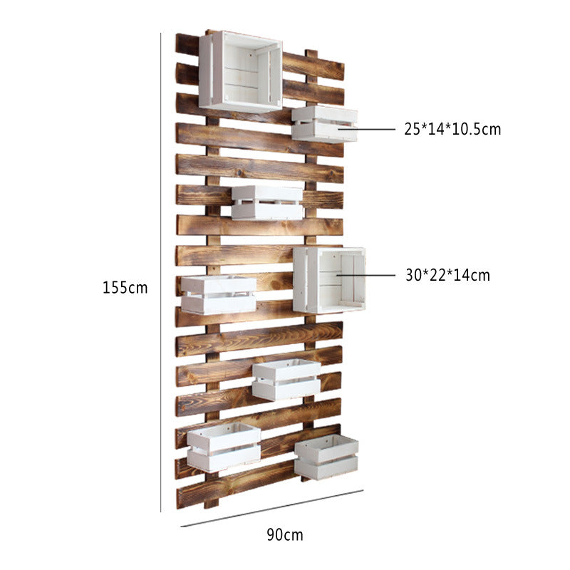 Wall shelf system with integrated storage boxes Stornfield