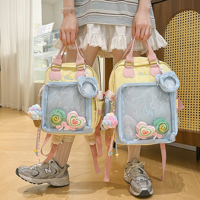 Versatile Multi-Functional Backpack with Decorative Patches Stornfield