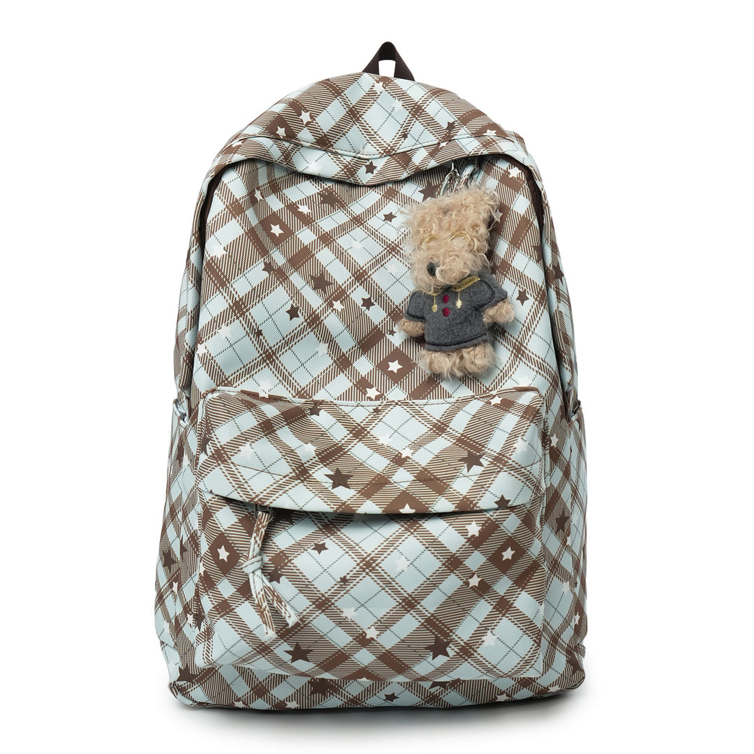 Backpack with Fashionable Check Pattern and Practical Compartments Stornfield