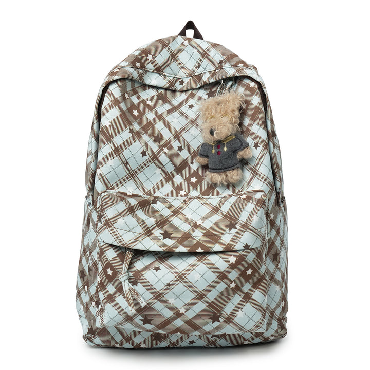 Backpack with Fashionable Check Pattern and Practical Compartments Stornfield