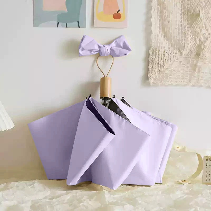 Women's Elegant Folding Umbrella with Wooden Handle Stornfield