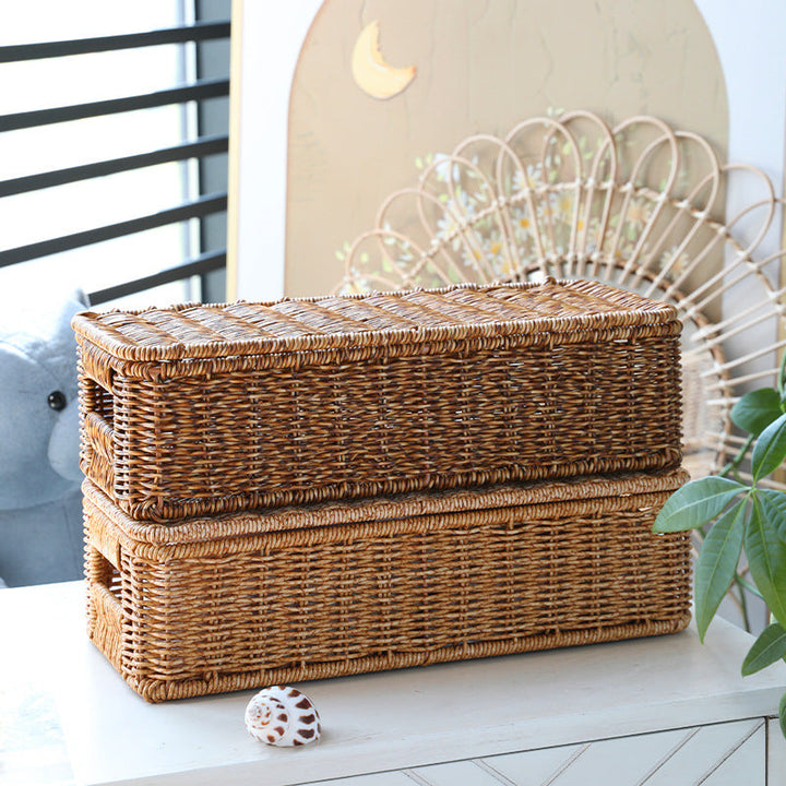 Long Rectangular Woven Storage Basket Stornfield