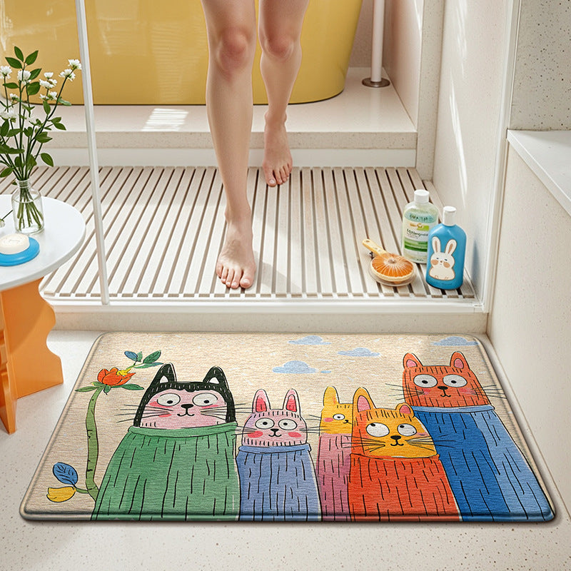 Cute Bunny-Themed Bath Mat