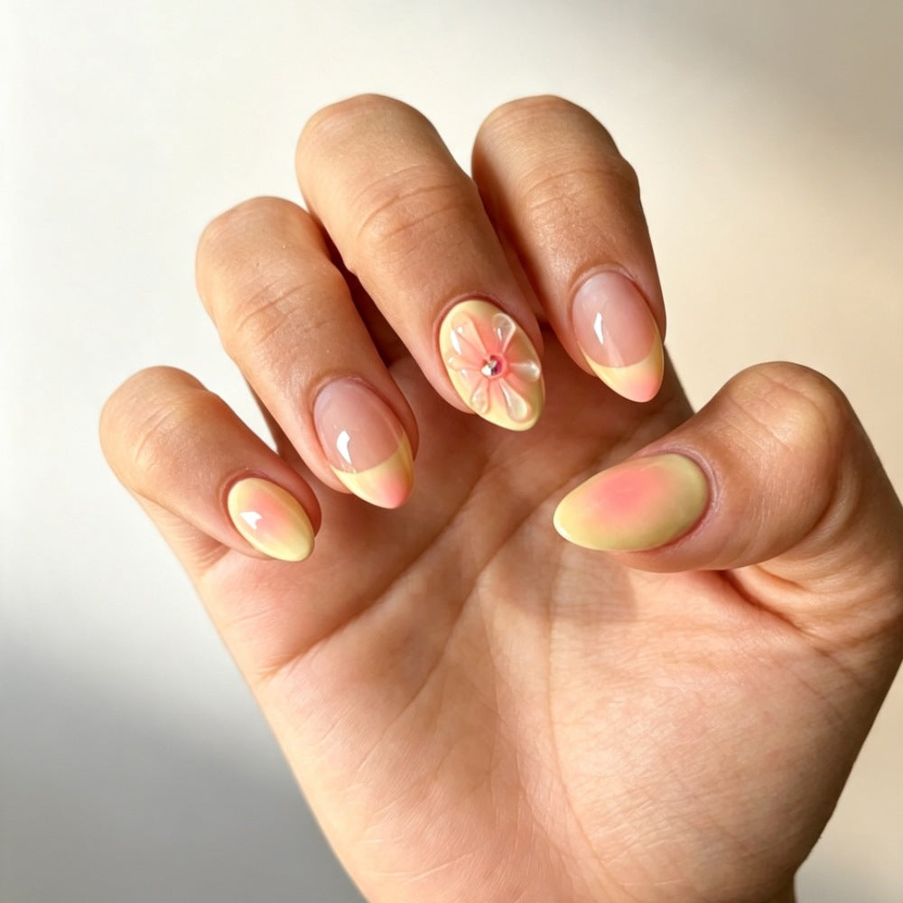 Floral Design Gel Nail Enhancements