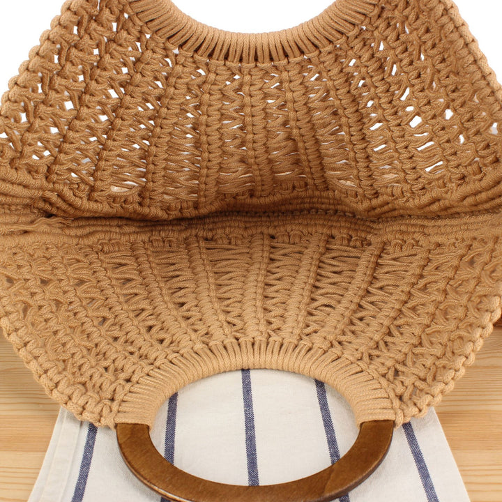 Handbag with Fringed Macramé Design Stornfield