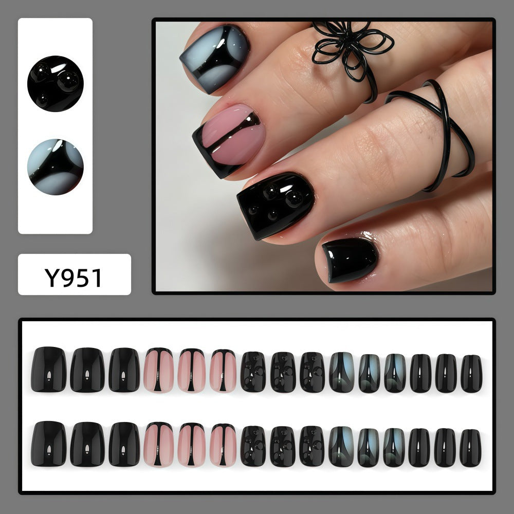 Artificial Nail Set with Elegant Geometric Designs Stornfield