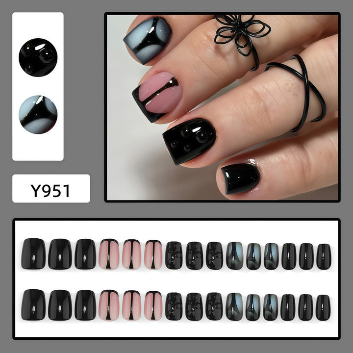 Artificial Nail Set with Elegant Geometric Designs Stornfield