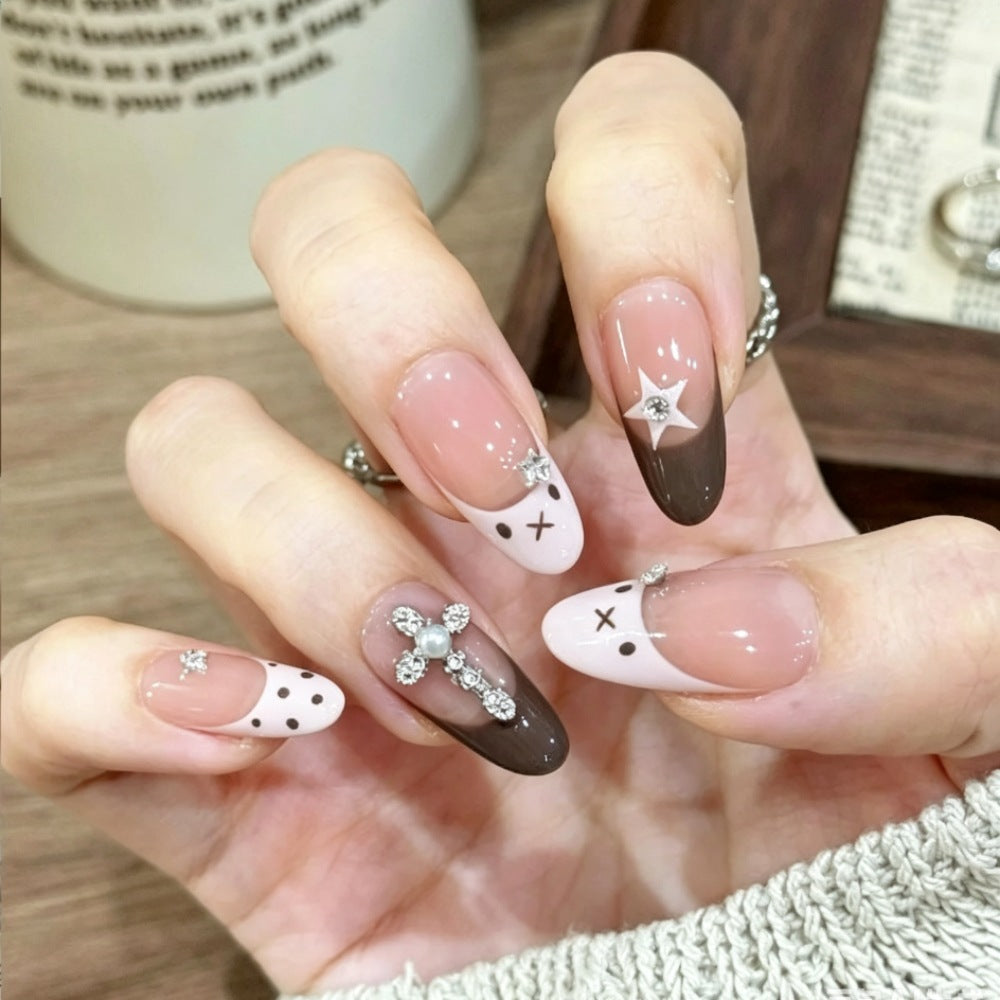 Unique Artistic Press-On Nail Set with Creative Designs Stornfield