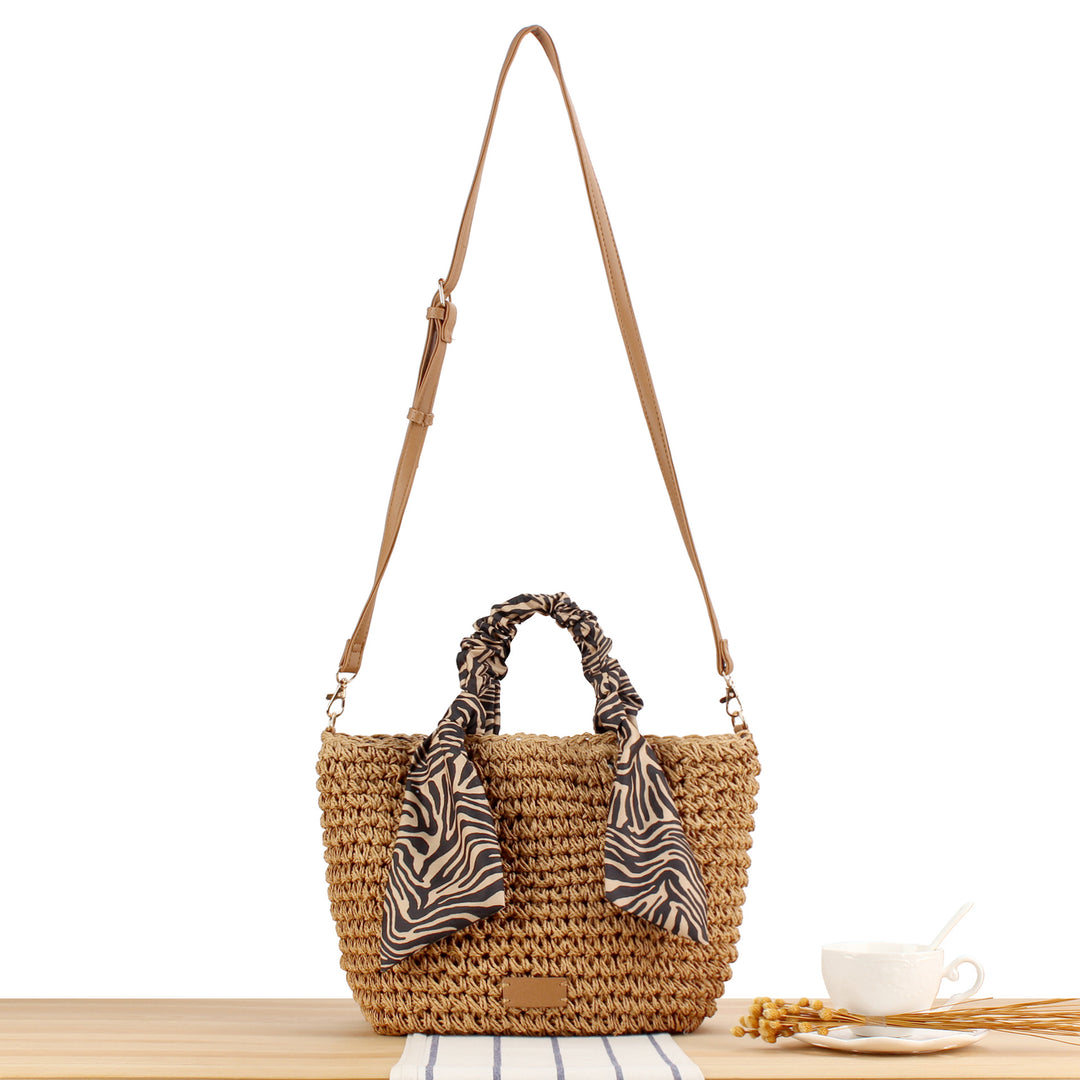 Braided shoulder bag with fashionable scarf detail Stornfield
