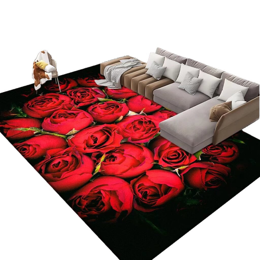 3D Printed Floral Area Rug Stornfield