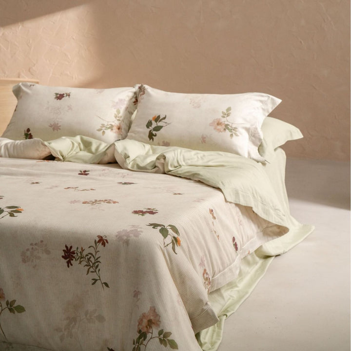 Floral Printed Cotton-Blend Duvet Cover and Sheet Set