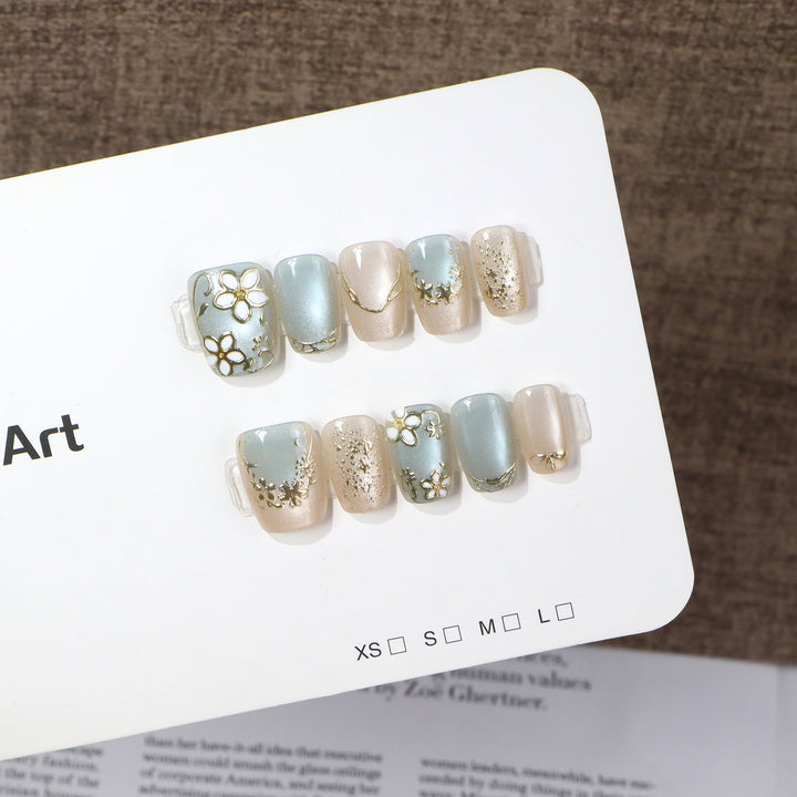 Elegant Floral Press-On Nail Art Set Stornfield