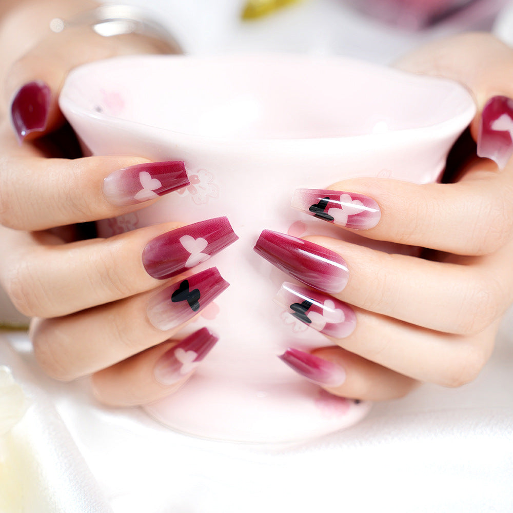 Heart-Patterned Press-On Nail Art Set Stornfield