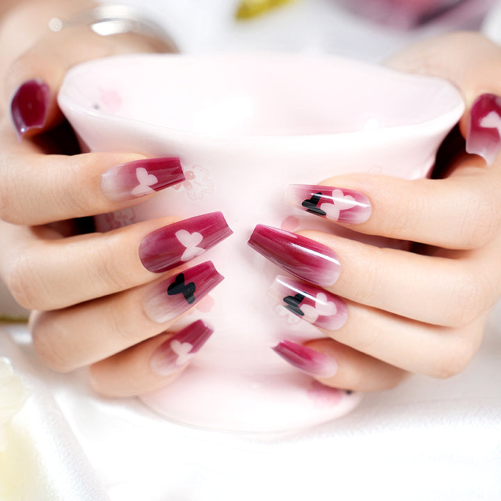 Heart-Patterned Press-On Nail Art Set Stornfield