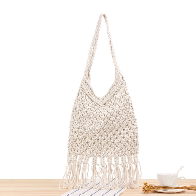 Macramé Crossbody Bag with Fringes Stornfield