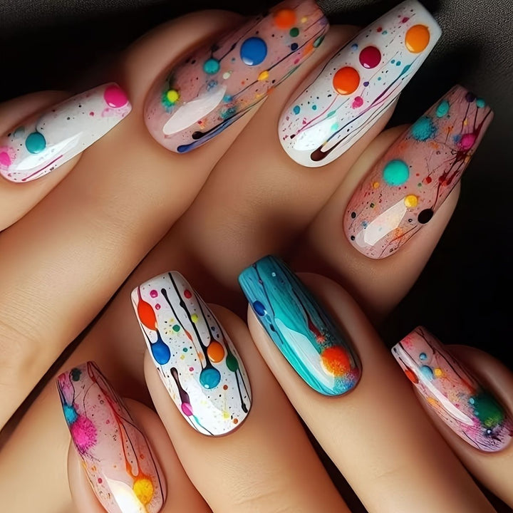 Floral Art Acrylic Nail Set Stornfield