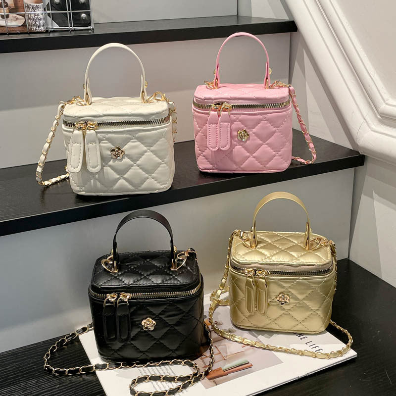Quilted Faux Leather Mini Crossbody Bag