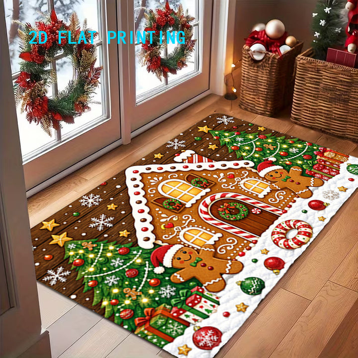 Festive Santa Claus-Themed Doormat