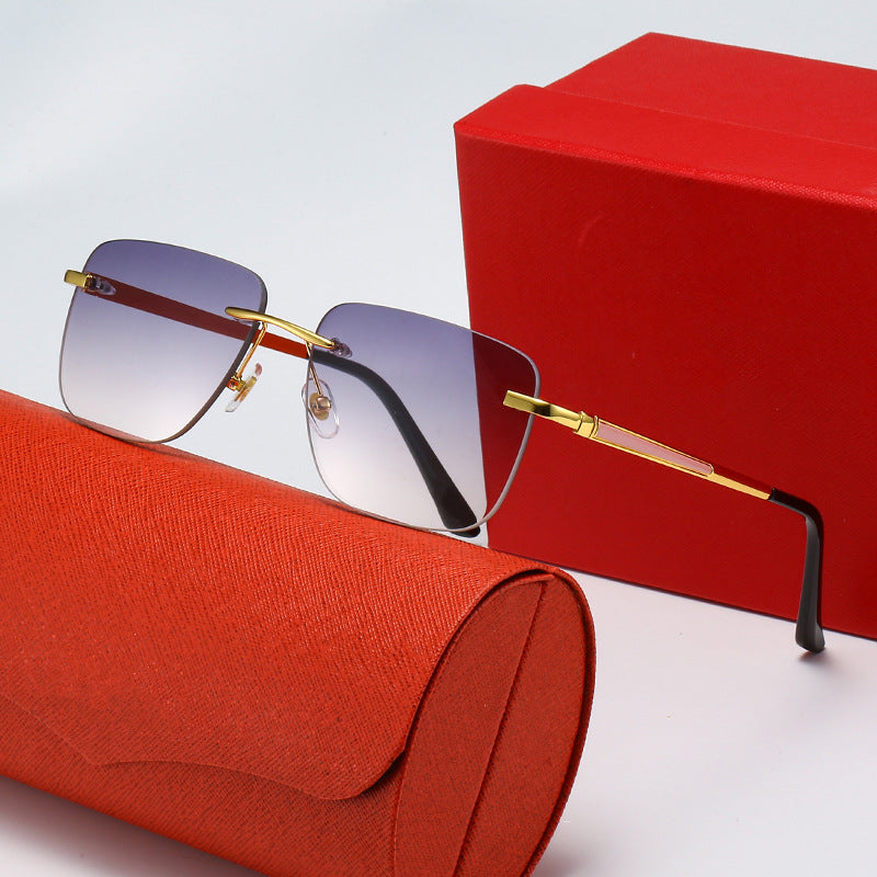 Women's fashionable rectangular semi-rimmed sunglasses with innovative design Stornfield