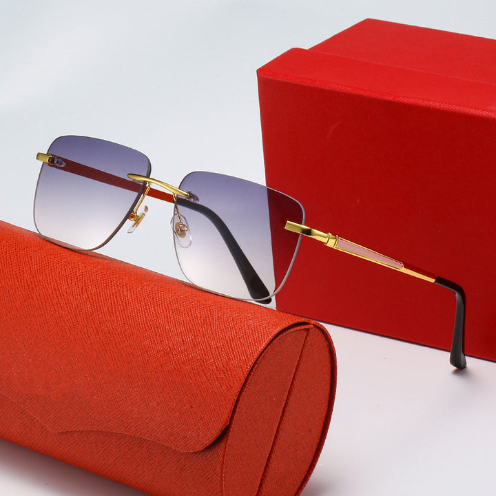 Women's fashionable rectangular semi-rimmed sunglasses with innovative design Stornfield