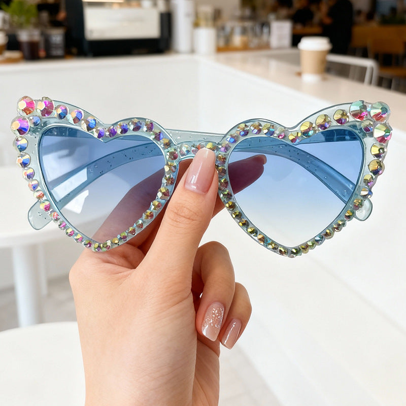 Rhinestone Heart-Shaped Sunglasses Stornfield