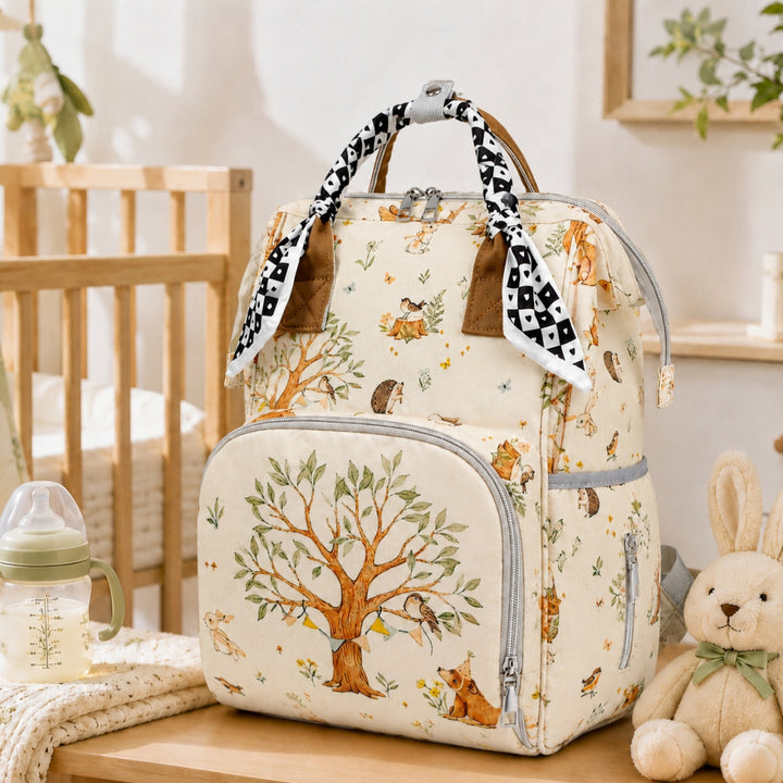 Floral Print Multi-Functional Diaper Backpack Stornfield