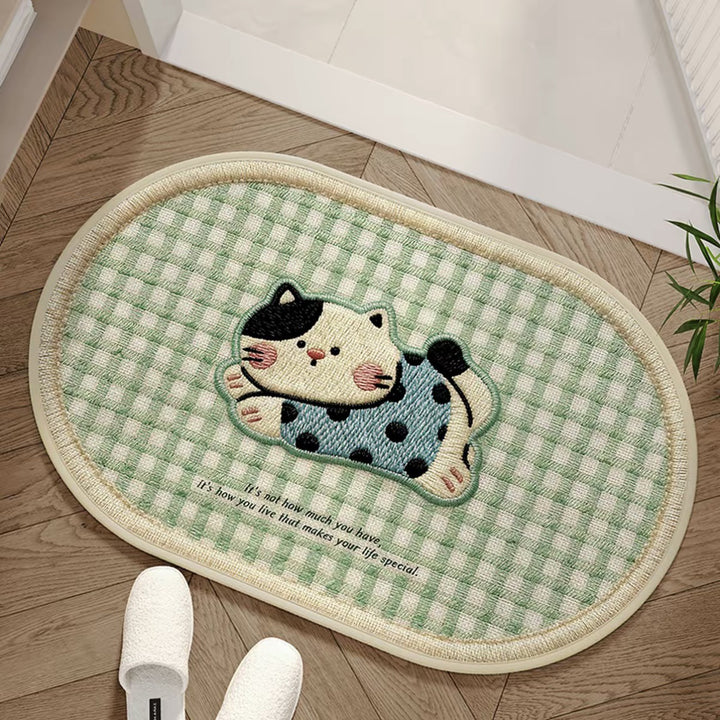 Cat-Themed Plush Doormat for Home Entryway