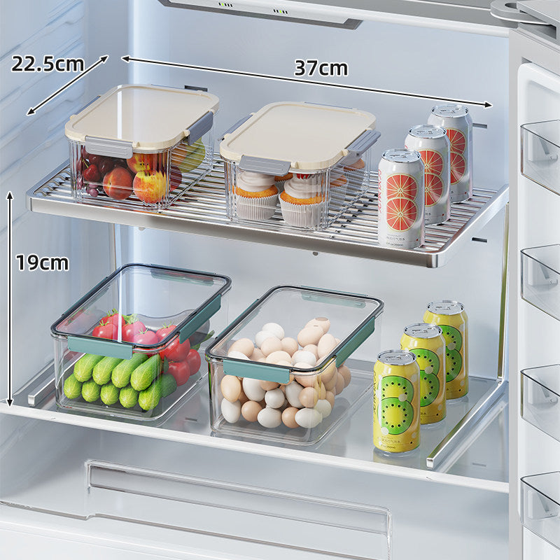 Two-Tier Adjustable Refrigerator Shelf Riser and Fridge Organizer