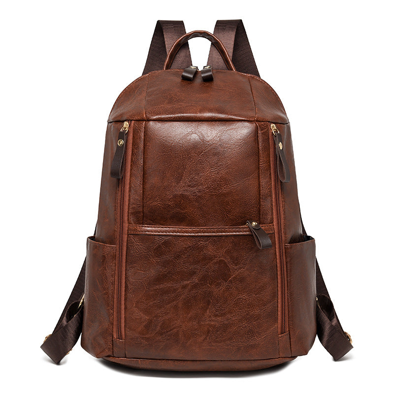 Elegant Multi-Compartt Faux Leather Backpack Stornfield