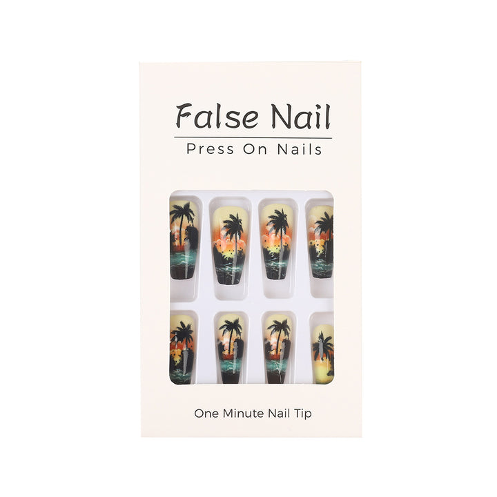 Artificial nails with tropical palm design Stornfield