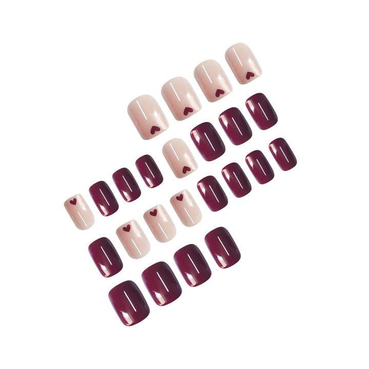 Artistic Heart-Design Press-On Nail Art Stornfield