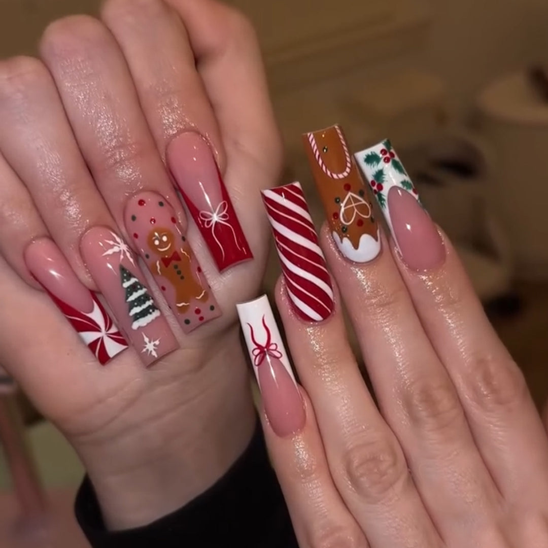 Artificial nail set with festive Christmas design Stornfield 1789118905