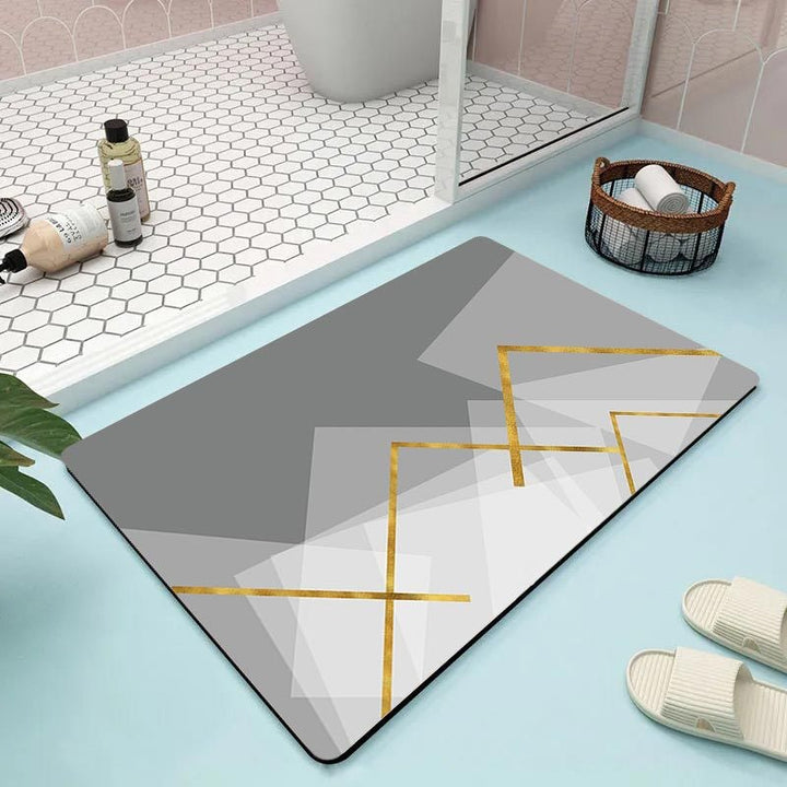 Abstract Floral Bathroom Mat