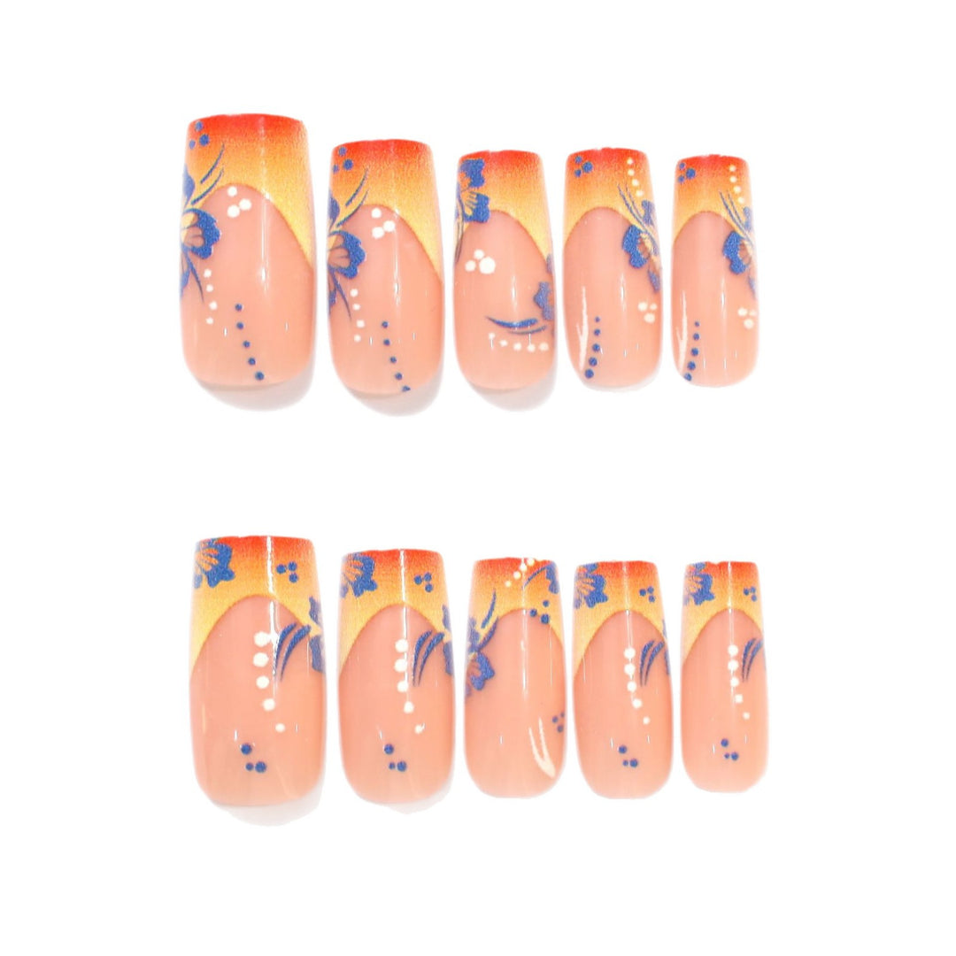 Floral Acrylic Nail Art Extensions Stornfield