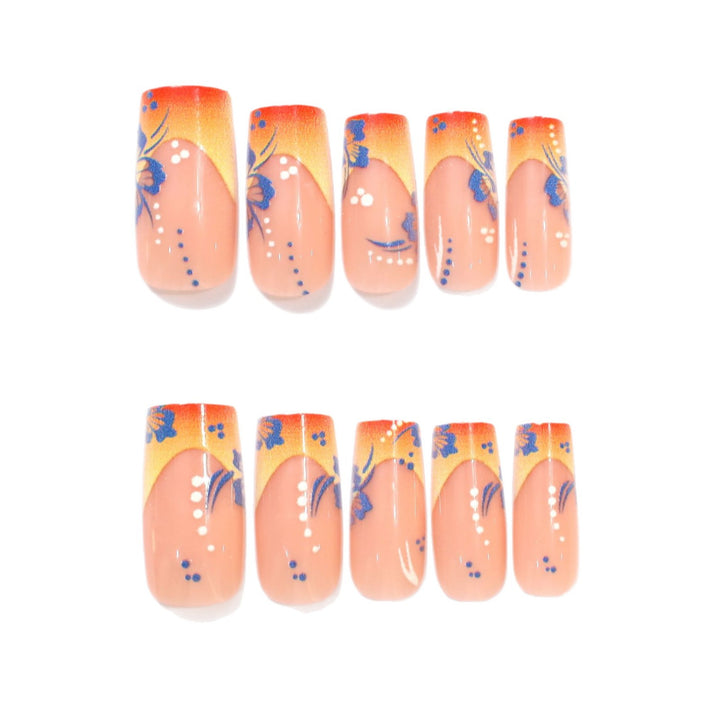 Floral Acrylic Nail Art Extensions Stornfield