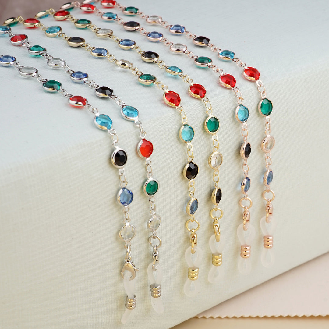 Gemstone-Accented Eyewear Chain Stornfield