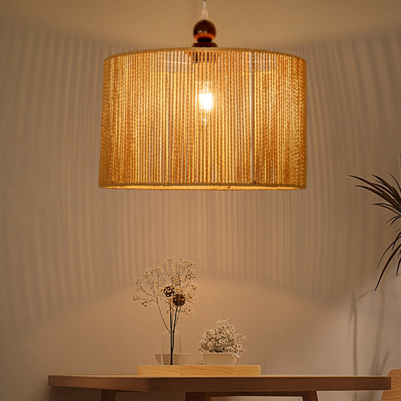 Textured Rattan Pendant Light