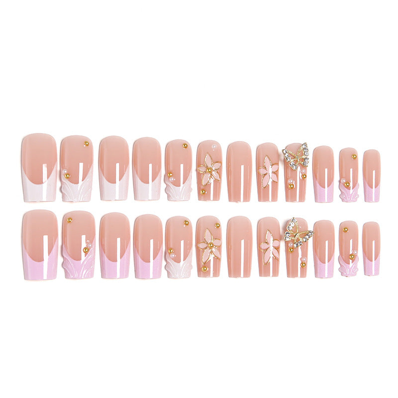 Artificial Nail Tips with Floral Accents Stornfield