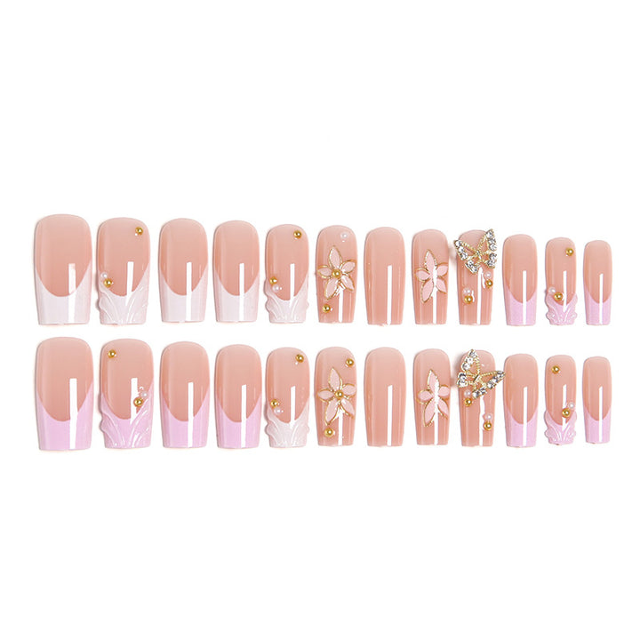 Artificial Nail Tips with Floral Accents Stornfield