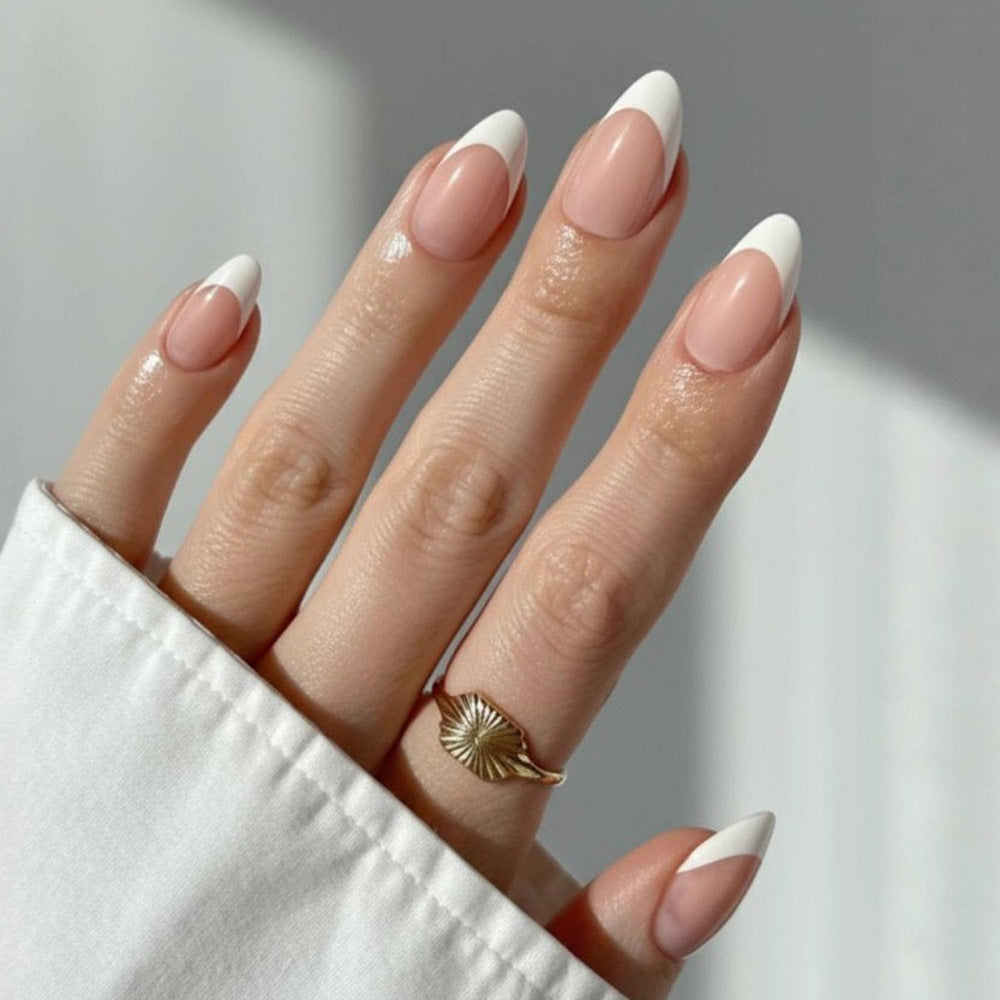 Elegant French Manicure Artificial Nails Stornfield