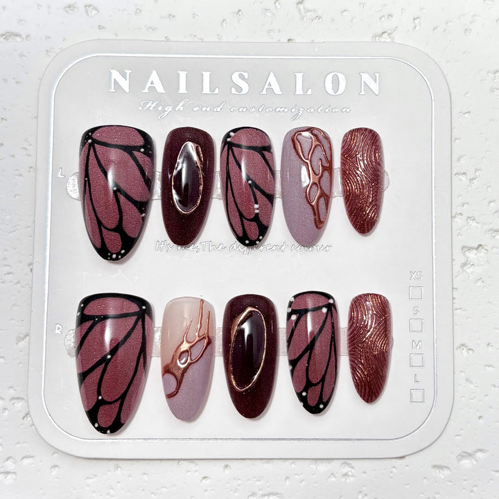 Artistic Nail Design Press-On Set