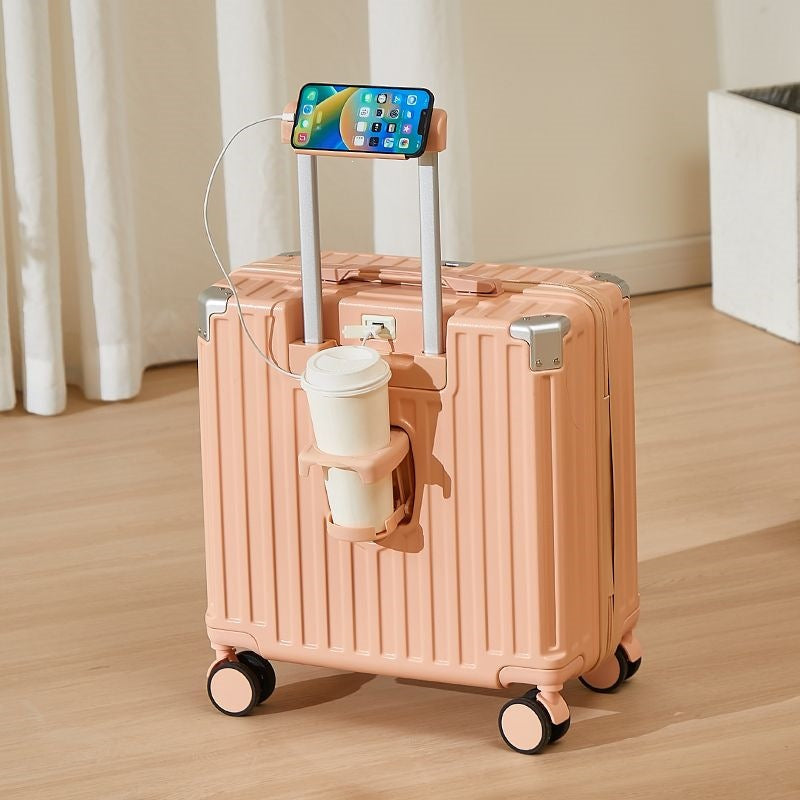 Hard-Shell Luggage With Integrated USB Port And Practical Cup Holder Stornfield