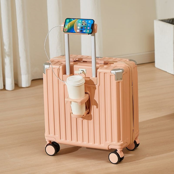 Hard-Shell Luggage With Integrated USB Port And Practical Cup Holder Stornfield