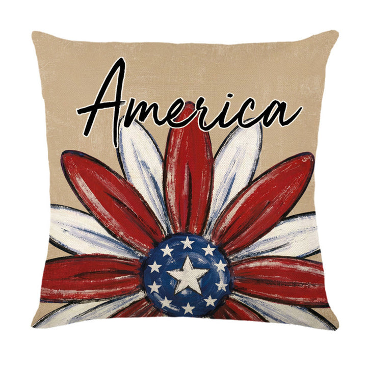 Patriotic Vintage Americana Canvas Throw Pillow Cover