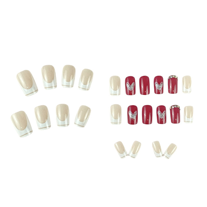 Elegant Heart-Embellished Nail Art Set Stornfield