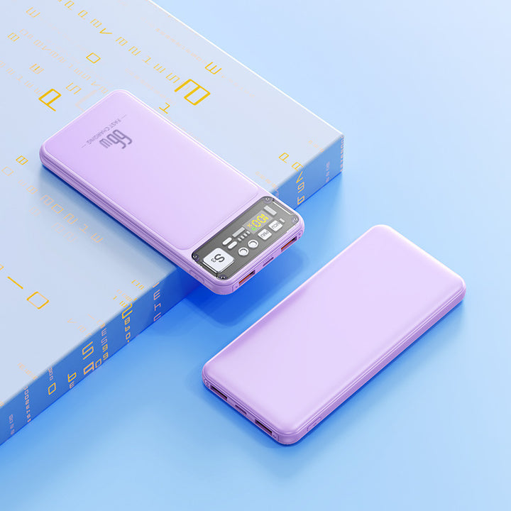 Power bank with integrated cable system and digital charging display Stornfield